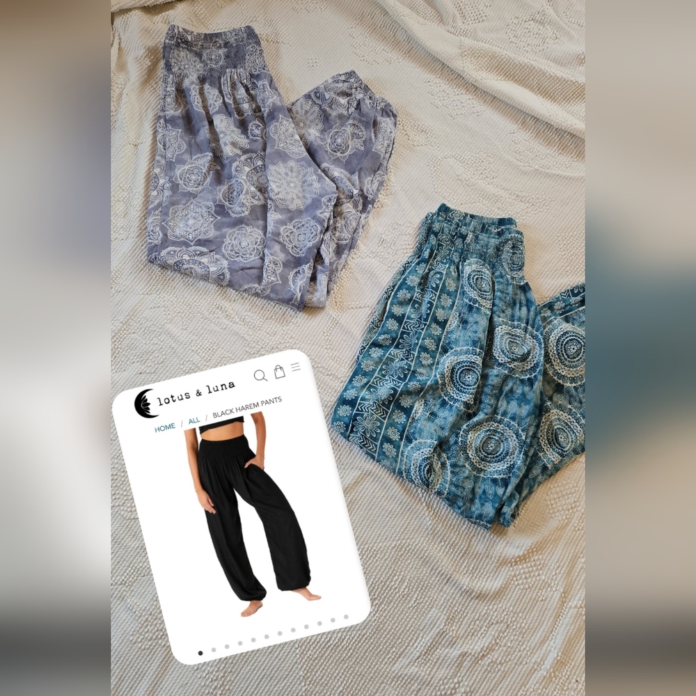Lotus & Luna Blue & Teal Harem Pants Bundle